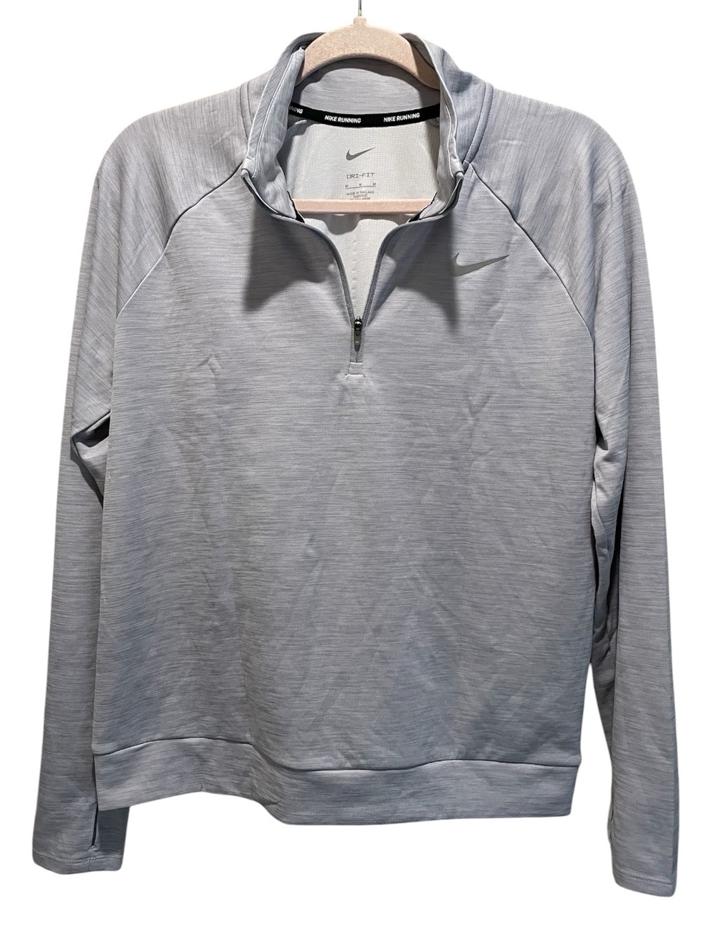 Nike Dri-FIT gray half-zip running pullover. Size M